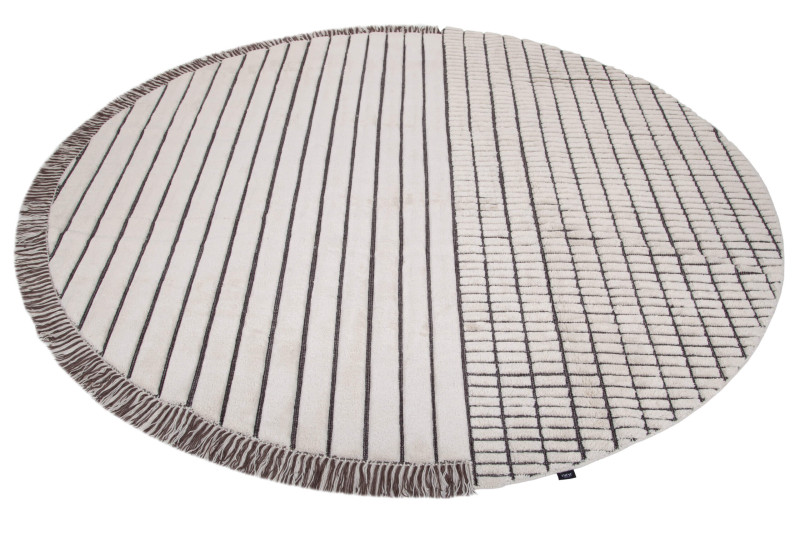 RD Grid Berber Round Amini Carpets