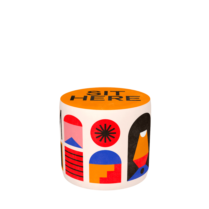 OGGIAN SIT HERE ORANGE S Qeeboo