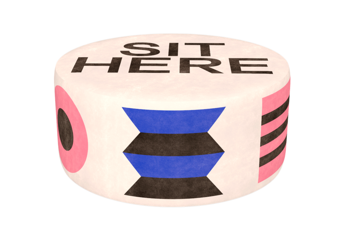 OGGIAN SIT HERE WHITE L Qeeboo