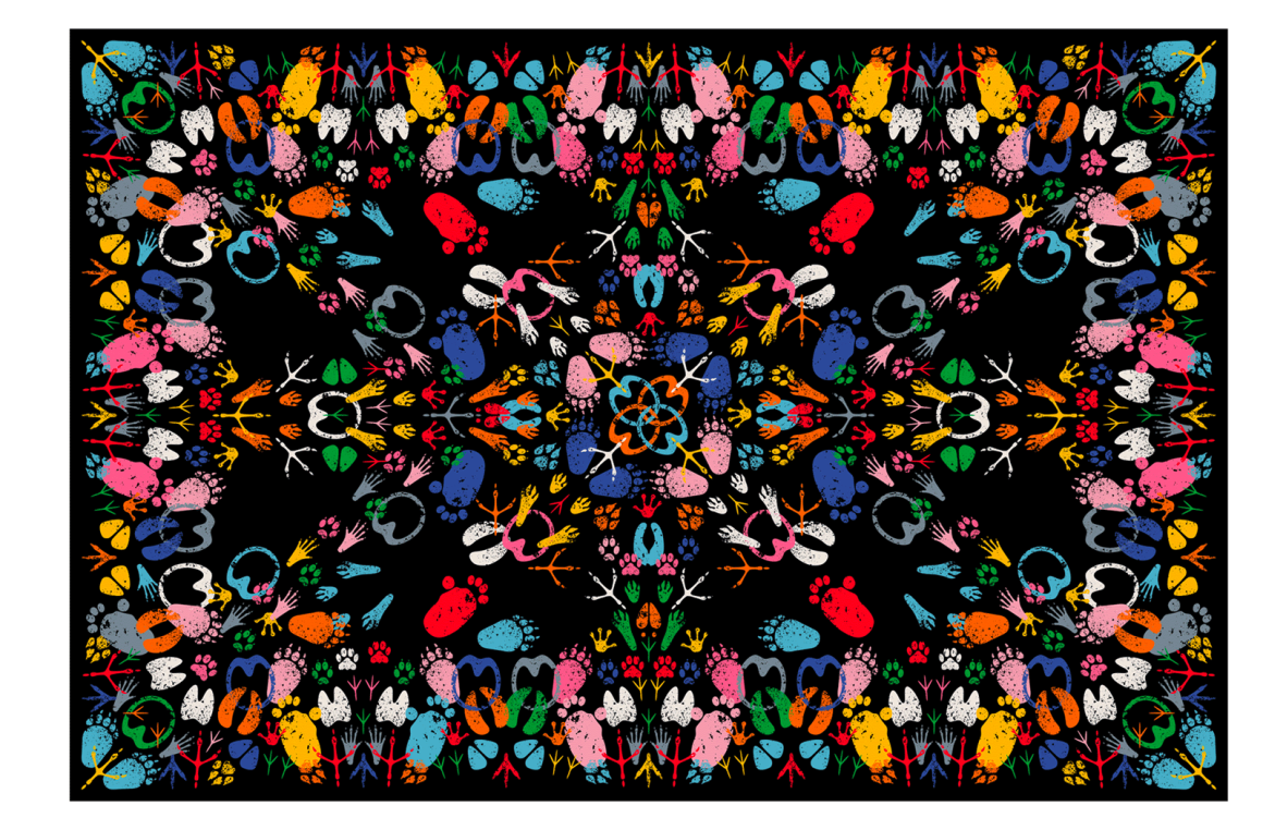 LET'S DANCE ANIMAL TRACES DARK RECTANGULAR Qeeboo
